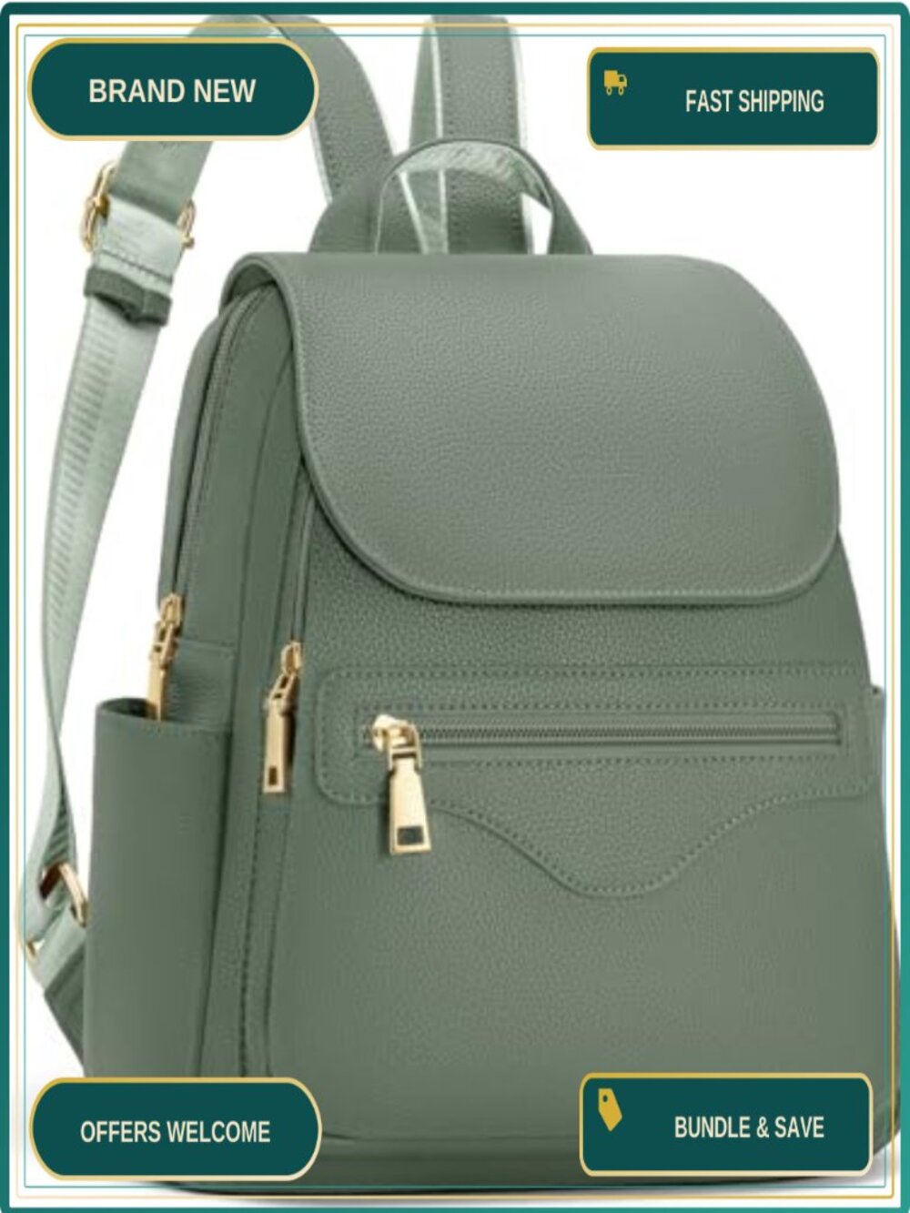 Mini Backpack Purse Faux Leather RFID Wallet Small Daypack